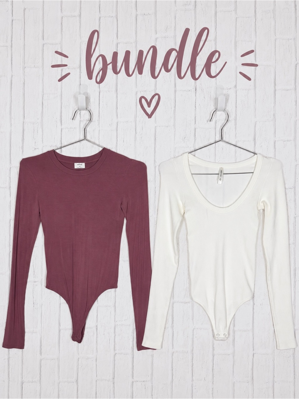 🤍 Aritzia Wilfred & Sunday Best Long Sleeve Bodysuit Bundle XS